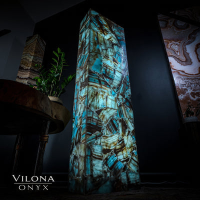 Argentina Blue Onyx Floor Lamp by Vilona Onyx - product image 3 for Resin Society