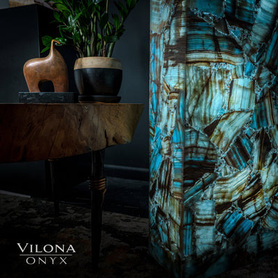 Argentina Blue Onyx Floor Lamp by Vilona Onyx - product image 2 for Resin Society