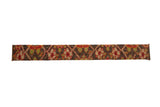 Decorative Antique Karabagh Rug Art showing detailed antique rug fragment with geometric patterns mounted on a board