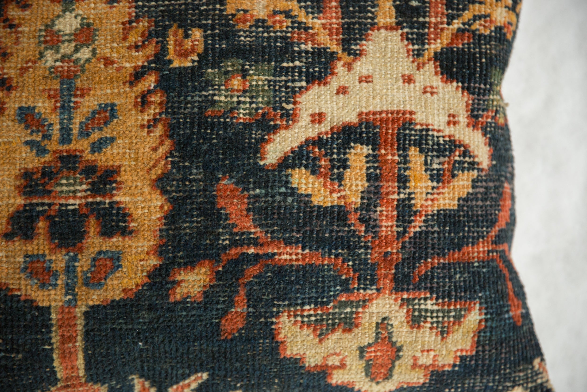 Antique Ziegler Mahal Rug Fragment Pillow