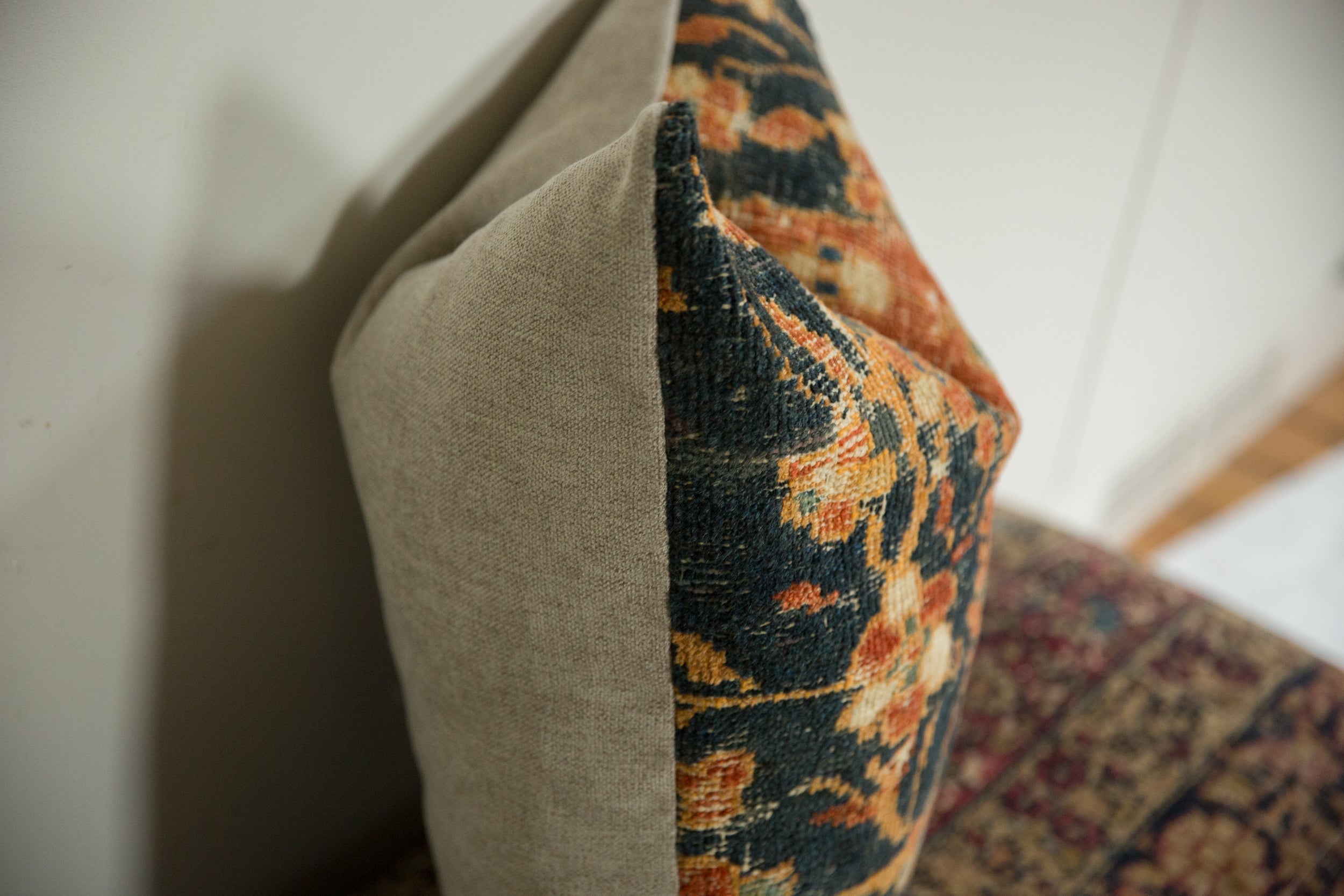 Antique Ziegler Mahal Rug Fragment Pillow
