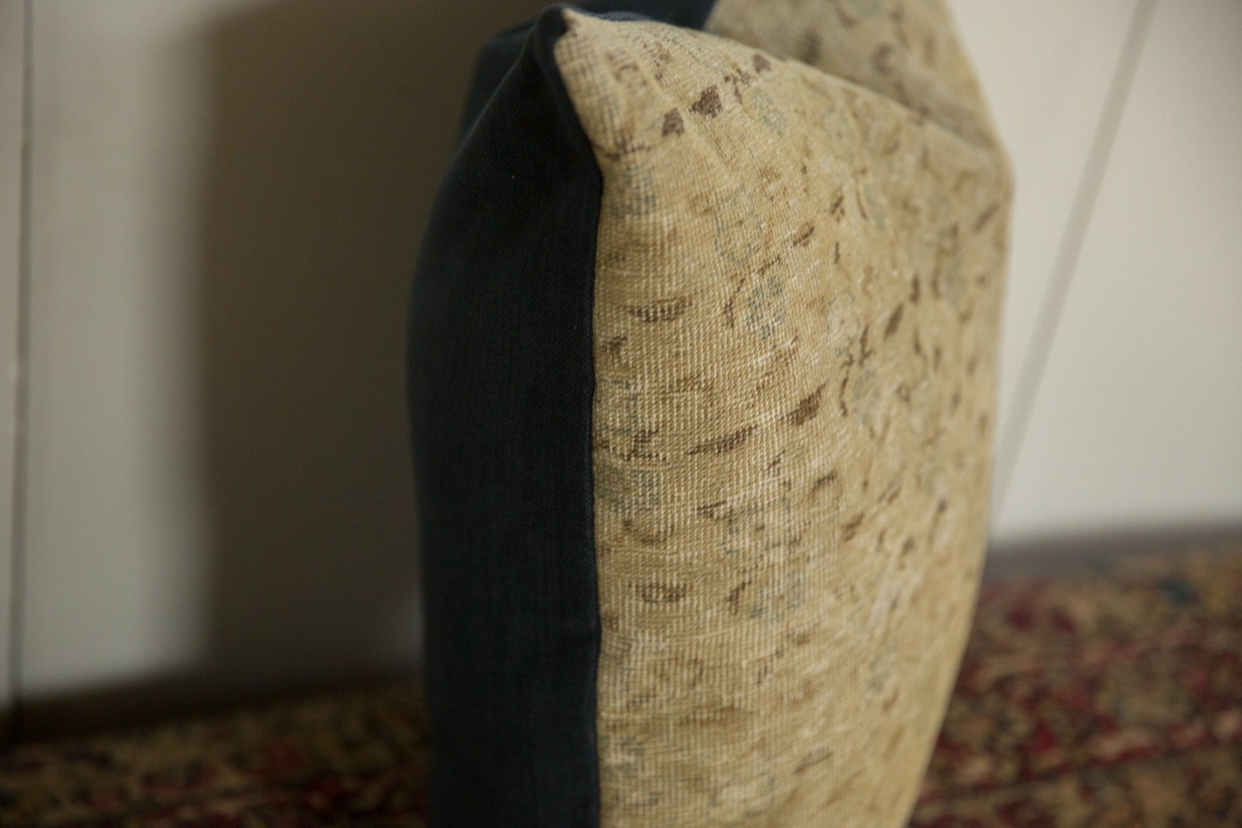 Vintage Turkish Sivas Rug Fragment Pillow
