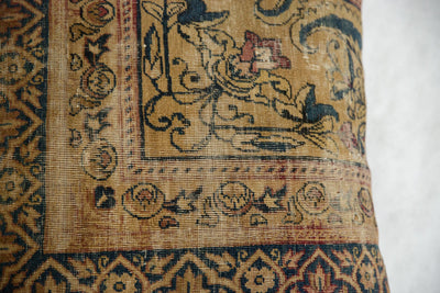 Antique Kerman Rug Fragment Pillow