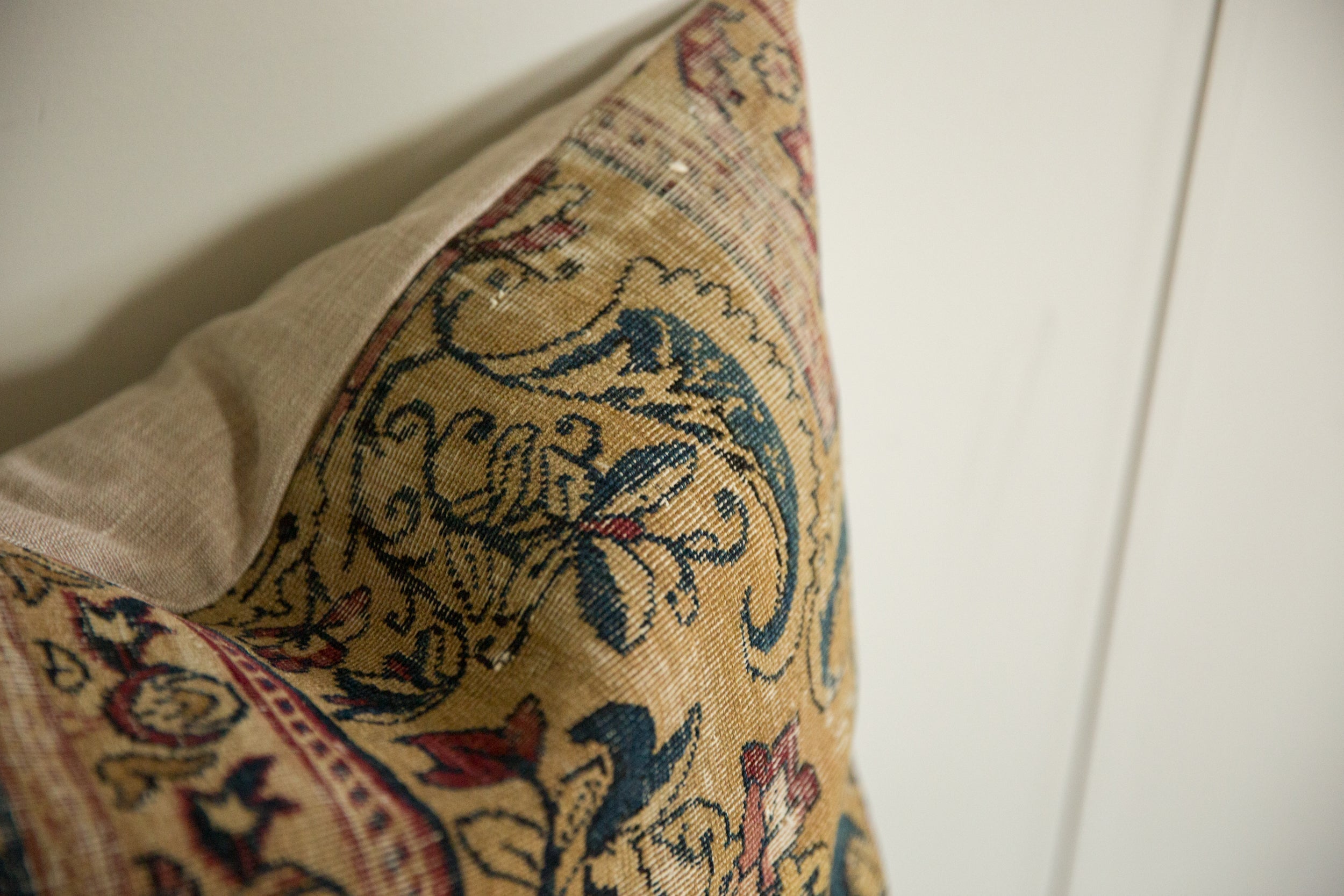 Antique Kerman Rug Fragment Pillow
