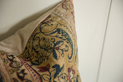 Antique Kerman Rug Fragment Pillow