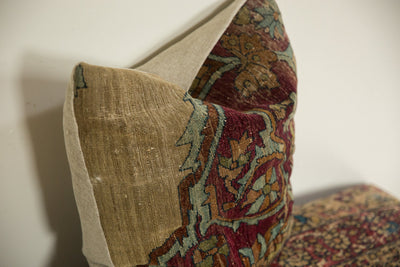 Antique Kerman Rug Fragment Pillow