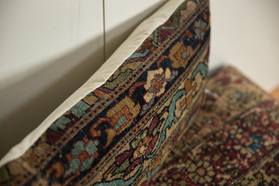 Antique Kerman Rug Fragment Pillow