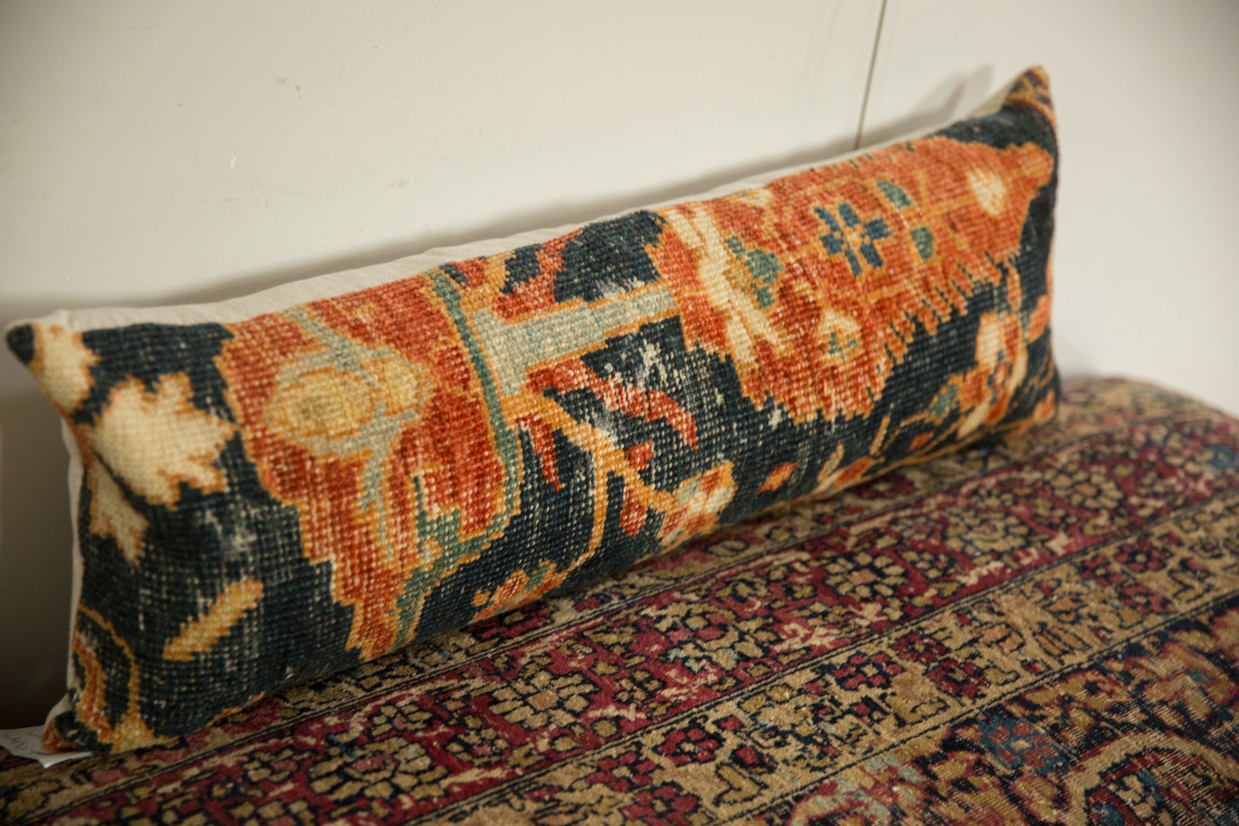 Antique Ziegler Mahal Rug Fragment Pillow