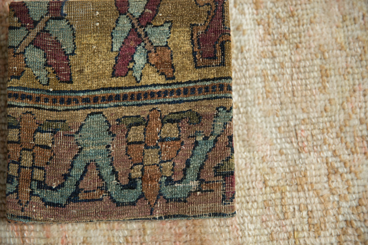 Decorative Cork Board Antique Kerman Rug Fragment Art