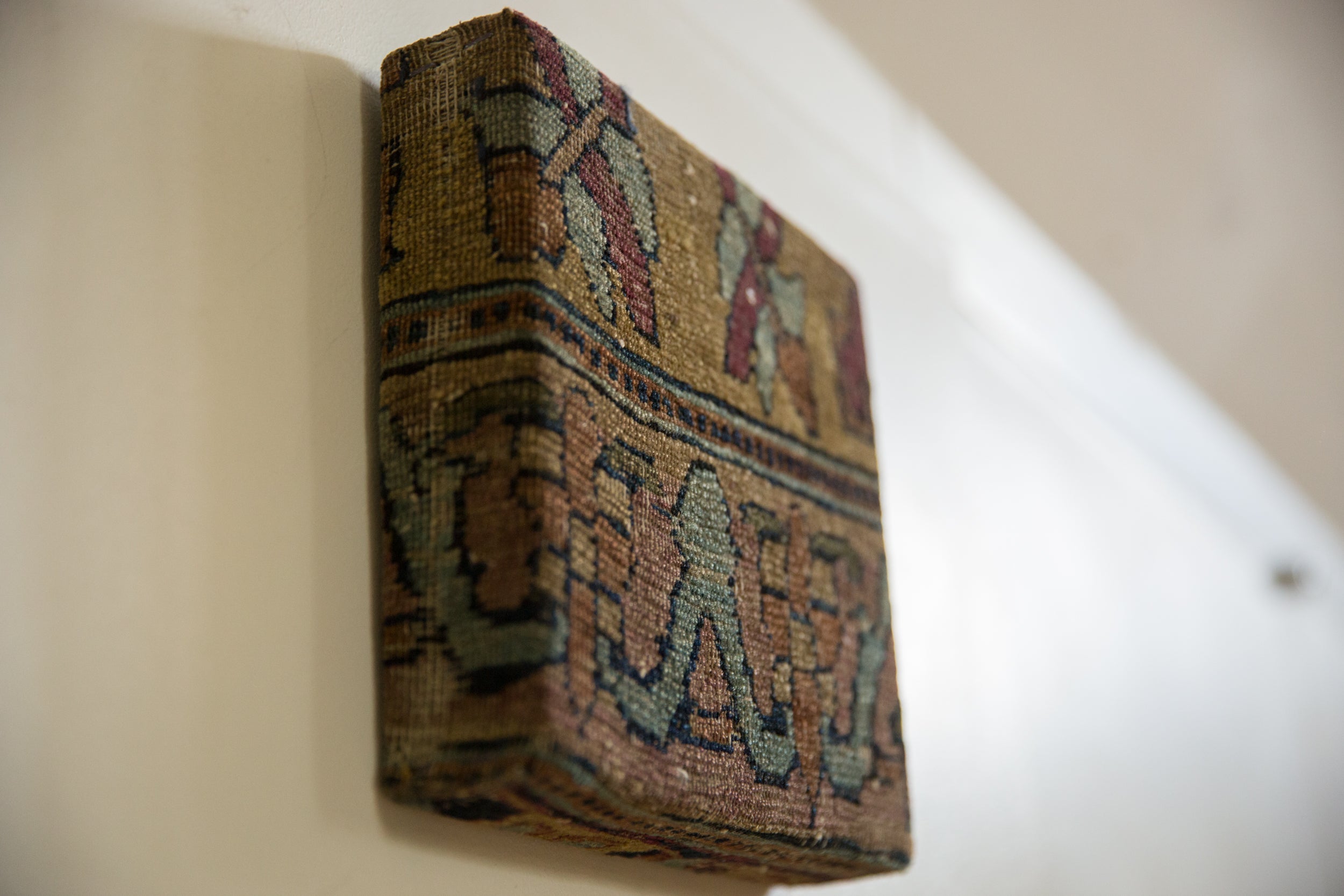 Decorative Cork Board Antique Kerman Rug Fragment Art