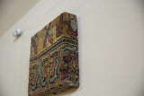 Decorative Cork Board Antique Kerman Rug Fragment Art
