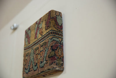 Decorative Cork Board Antique Kerman Rug Fragment Art