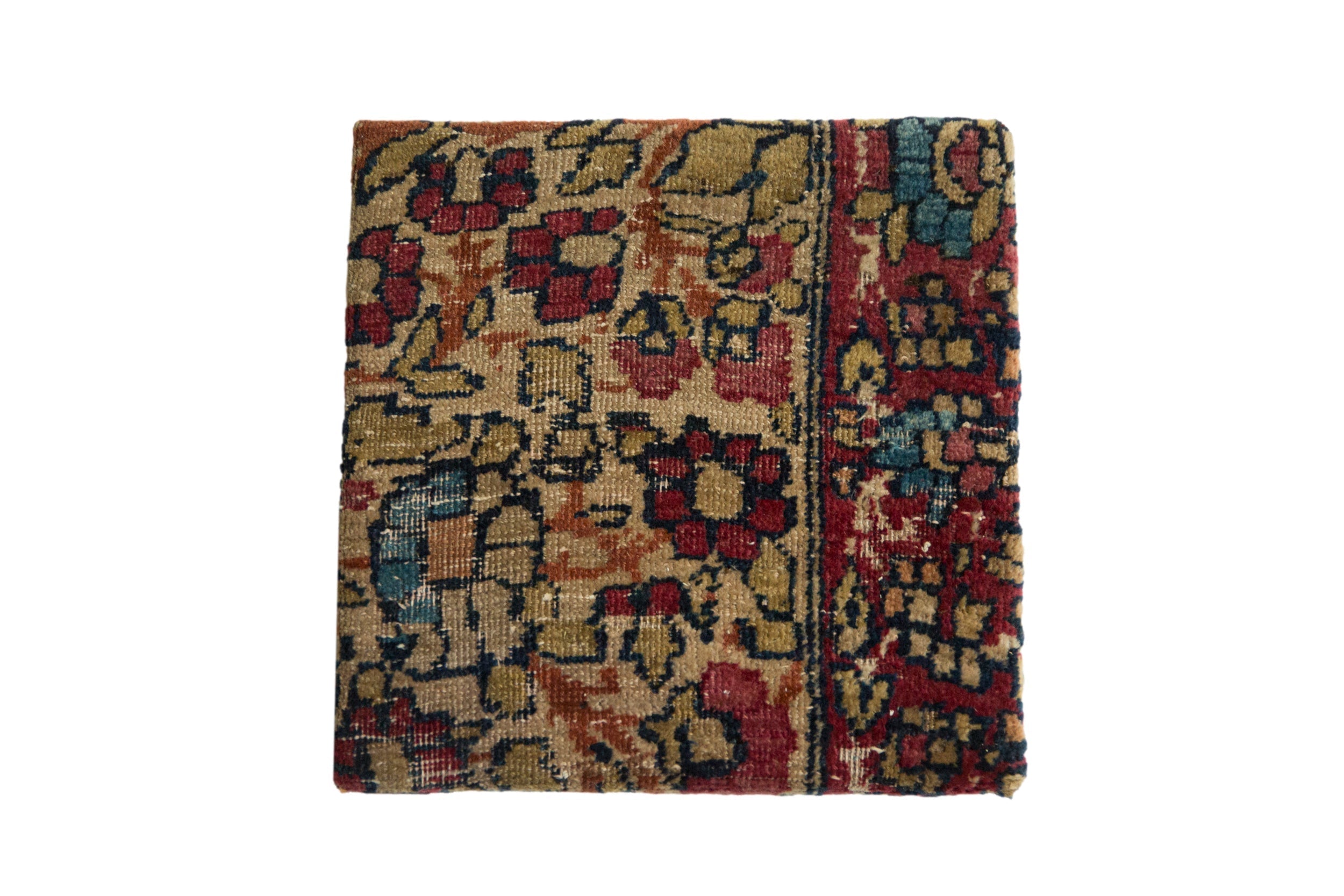 Decorative Cork Board Antique Kerman Rug Fragment Art