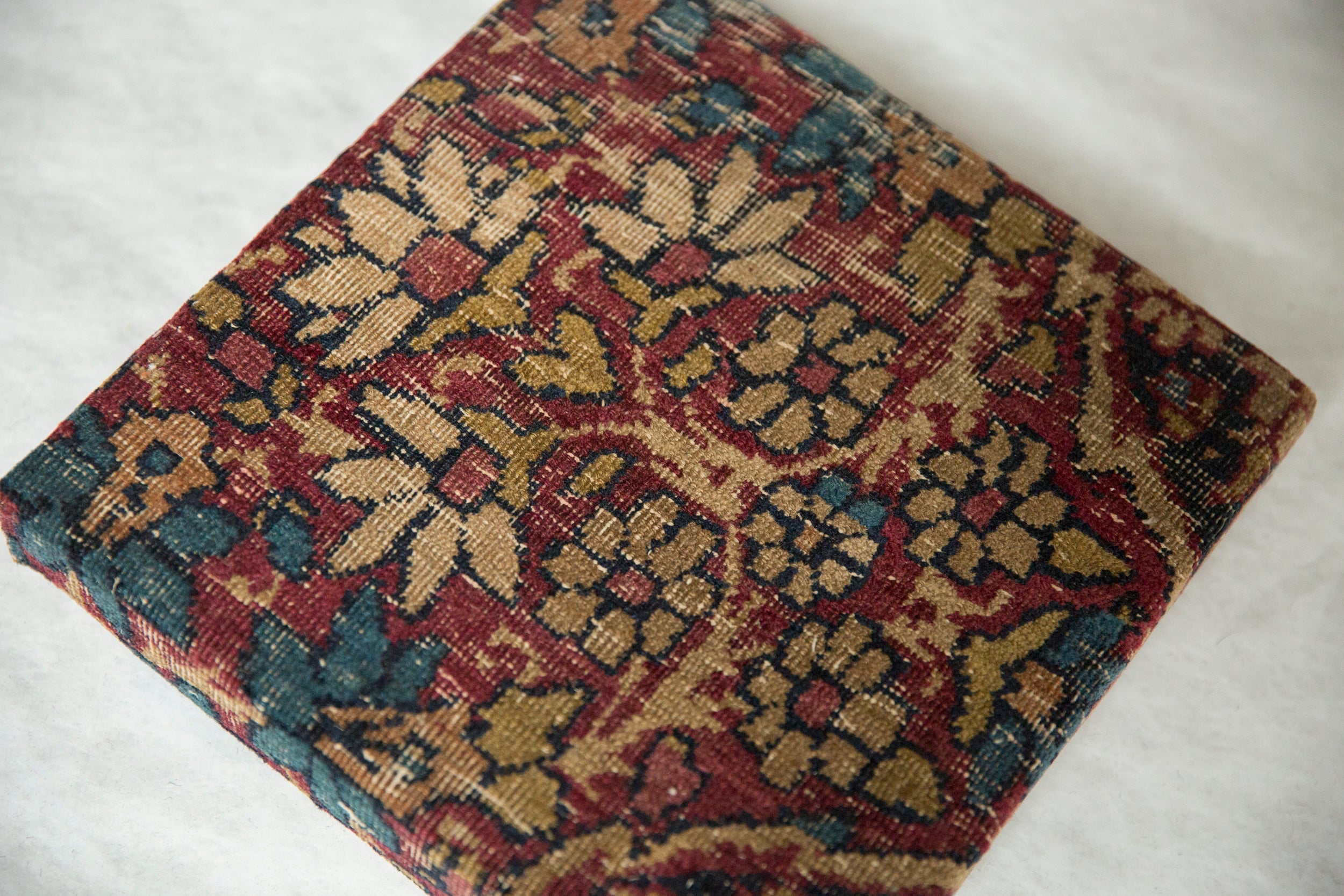 Decorative Cork Board Antique Kerman Rug Fragment Art