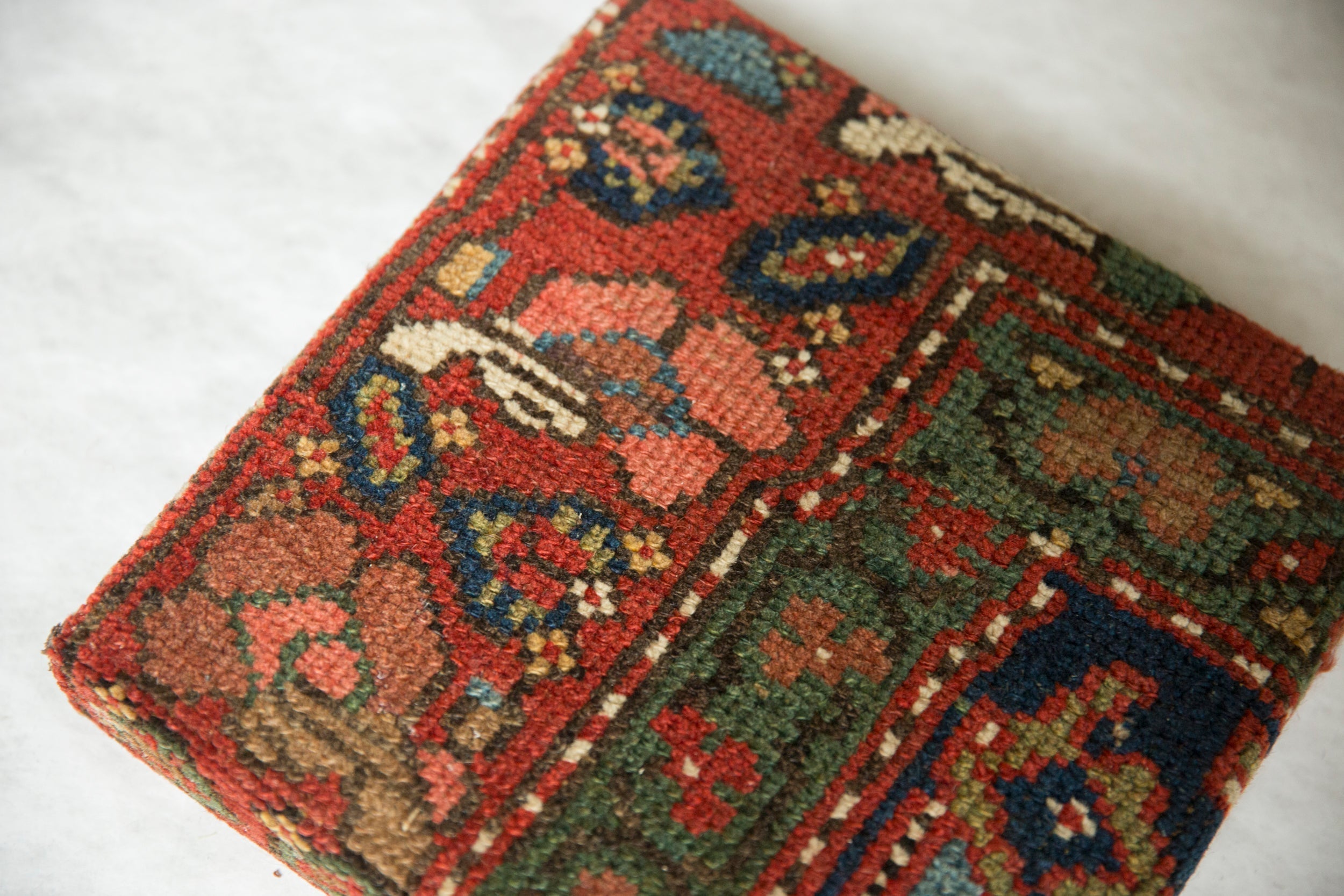 Decorative Cork Board Antique Kurdish Hamadan Rug Fragment Art