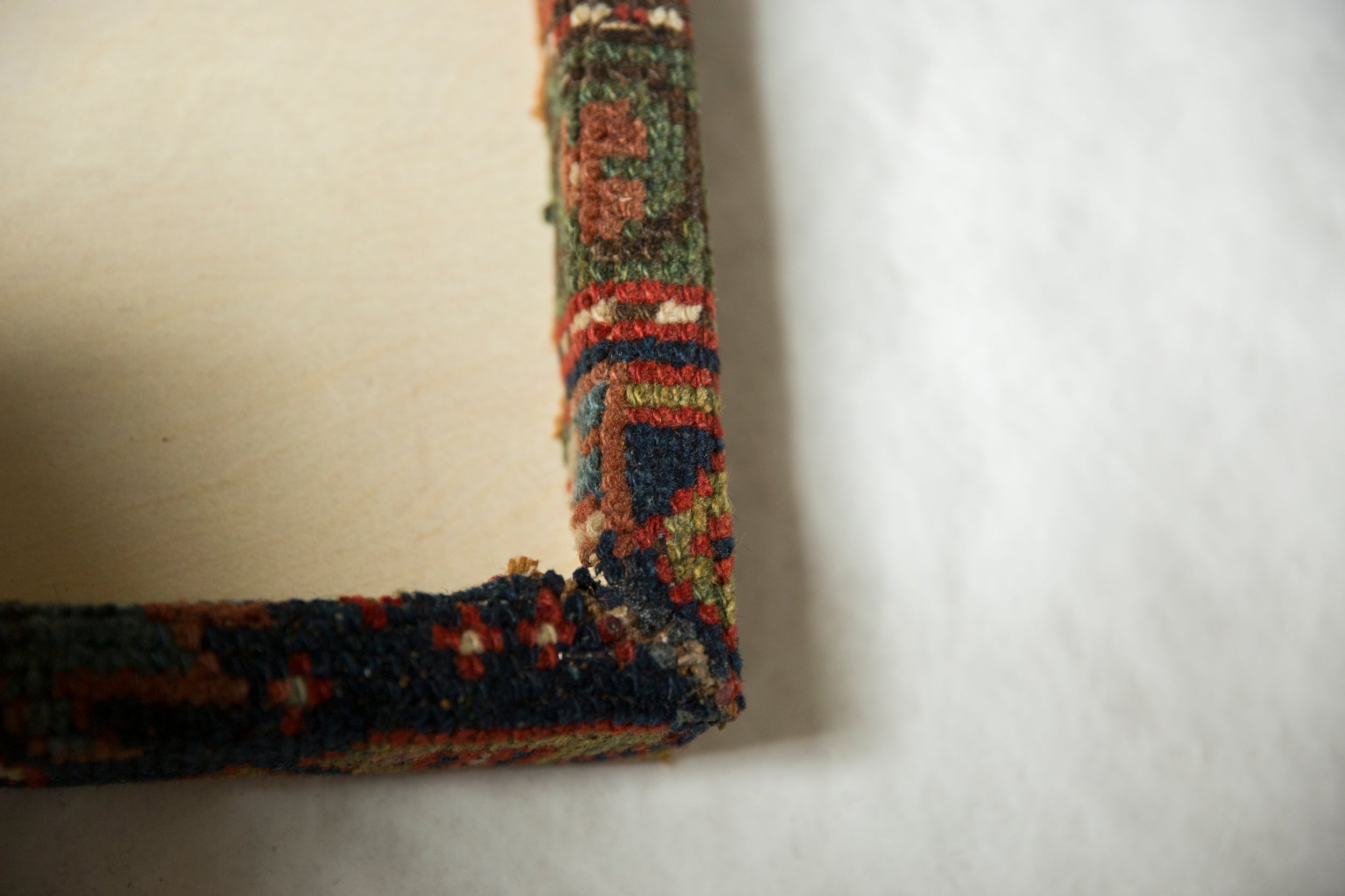 Decorative Cork Board Antique Kurdish Hamadan Rug Fragment Art