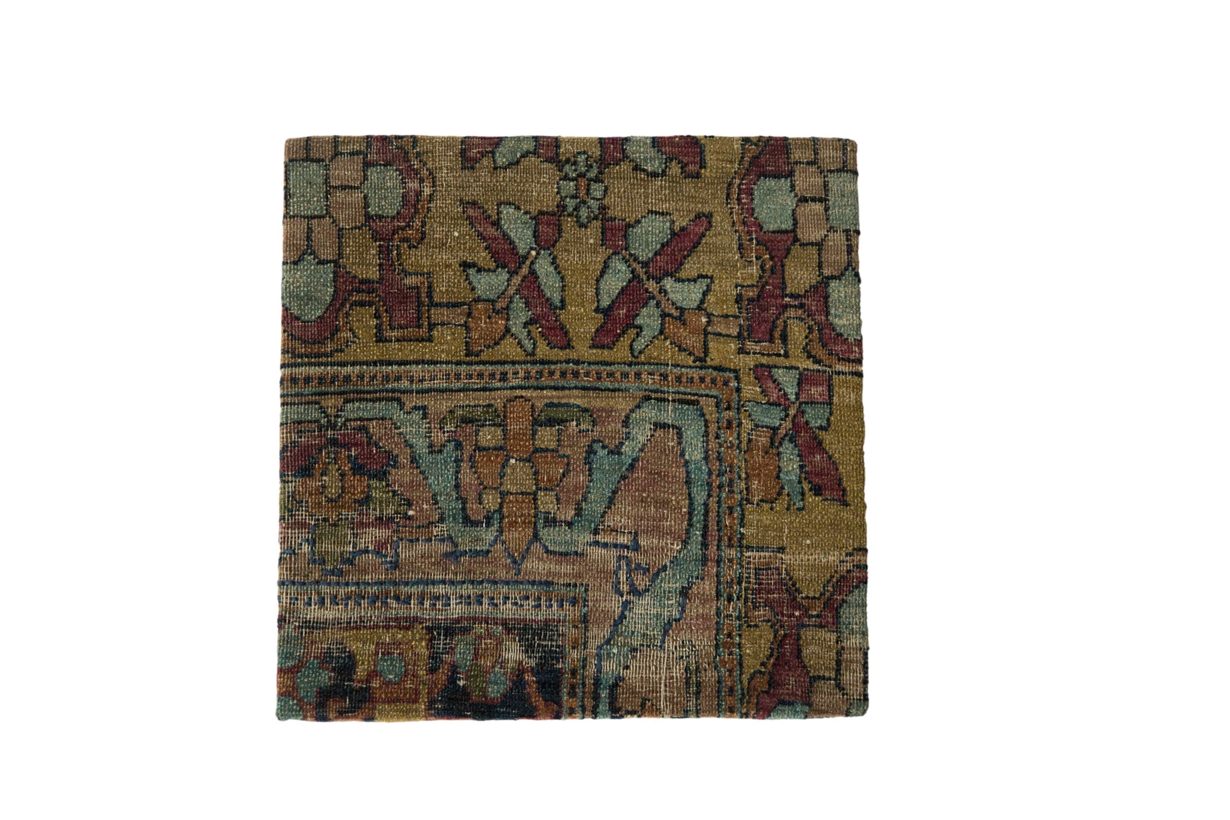 Decorative Cork Board Antique Kerman Rug Fragment Art