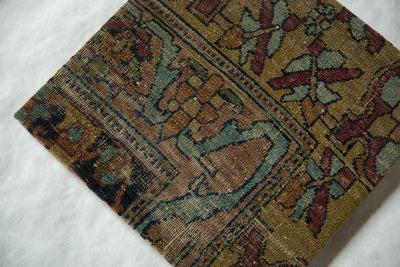 Decorative Cork Board Antique Kerman Rug Fragment Art