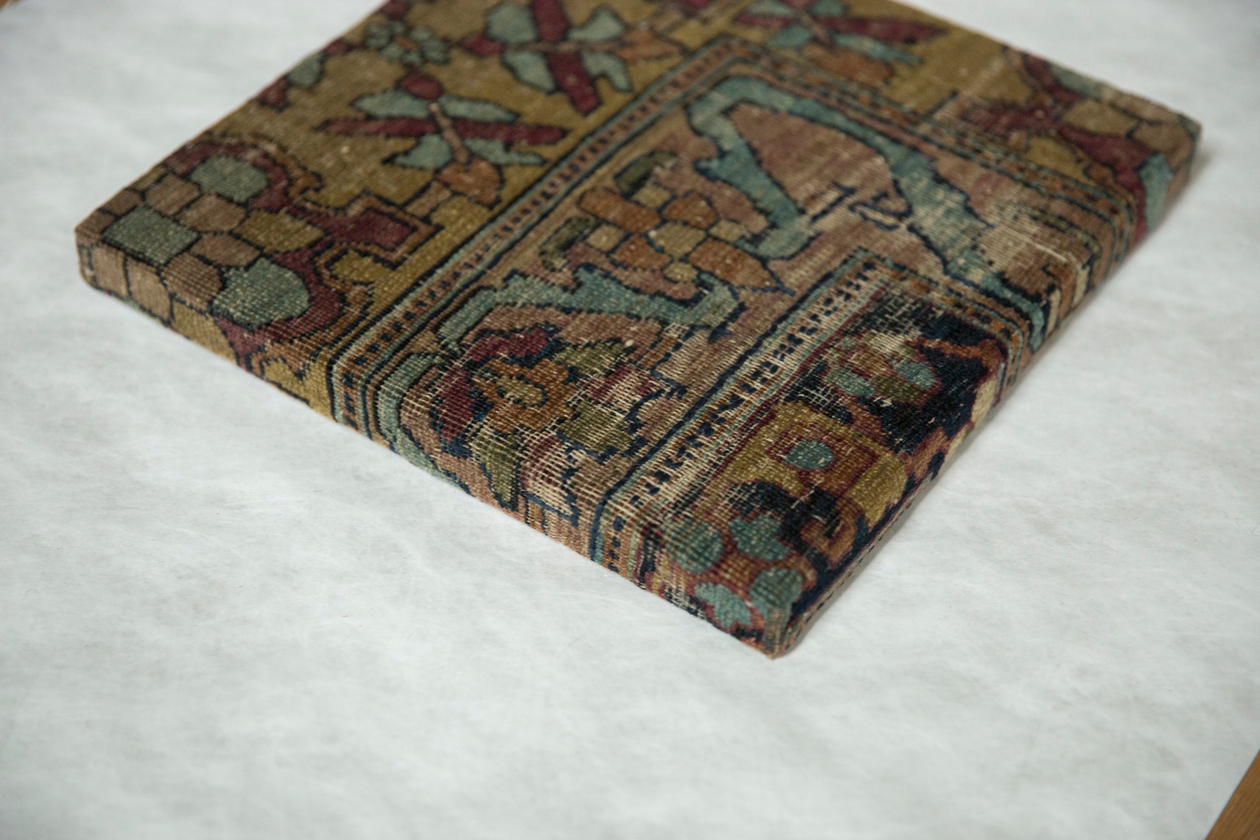 Decorative Cork Board Antique Kerman Rug Fragment Art