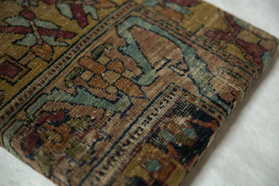 Decorative Cork Board Antique Kerman Rug Fragment Art