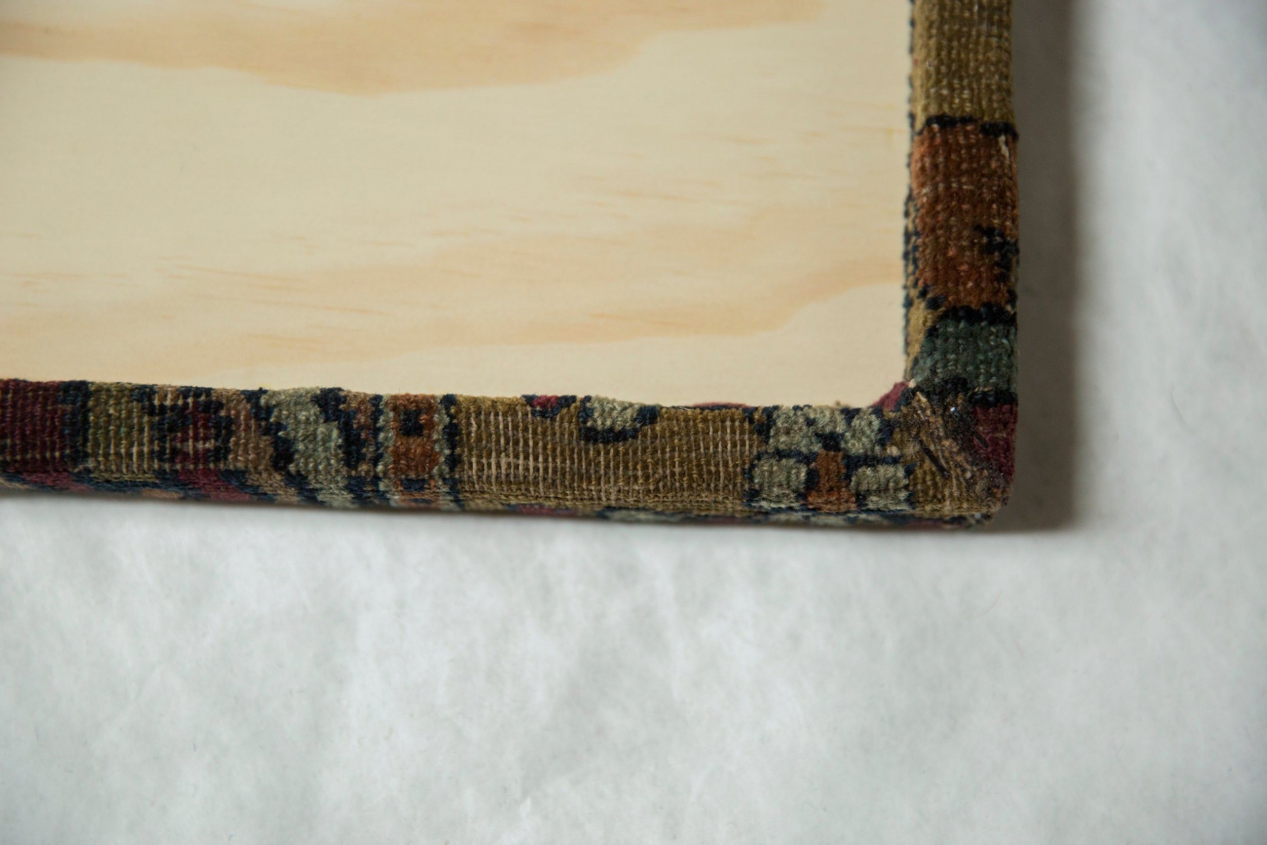 Decorative Cork Board Antique Kerman Rug Fragment Art