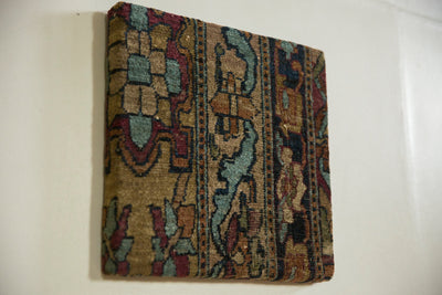 Decorative Cork Board Antique Kerman Rug Fragment Art