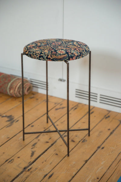 Reclaimed Antique Rug Fragment Side Table Stand 1 of 7