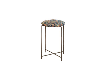 Reclaimed Antique Rug Fragment Side Table Stand 2 of 7