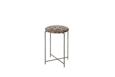 Reclaimed Antique Rug Fragment Side Table Stand 7 of 7