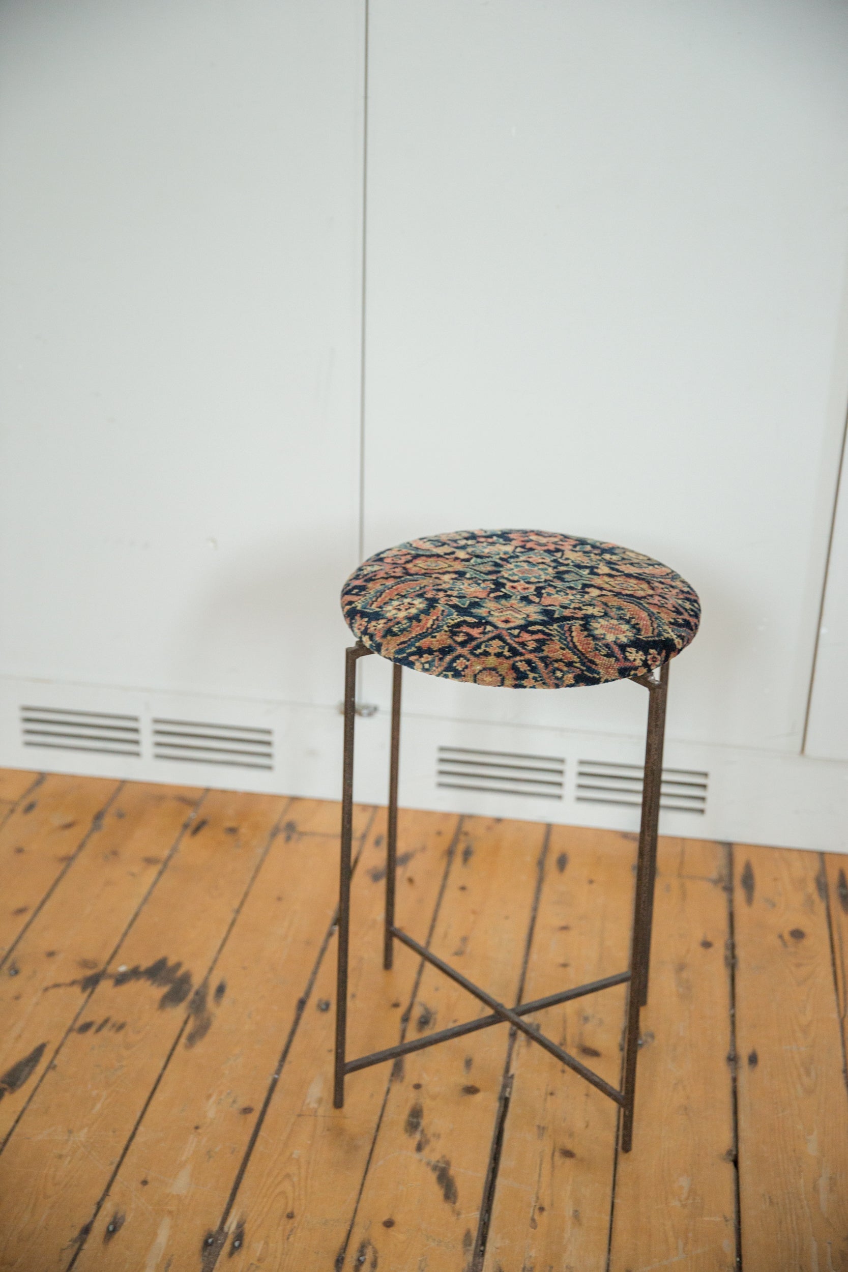 Reclaimed Antique Rug Fragment Side Table Stand 7 of 7