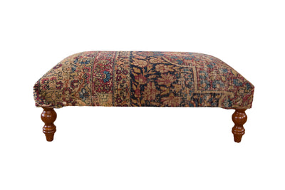 RESERVED Antique Persian Kerman Rug Ottoman Coffee Table