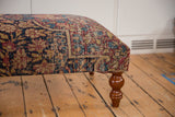RESERVED Antique Persian Kerman Rug Ottoman Coffee Table