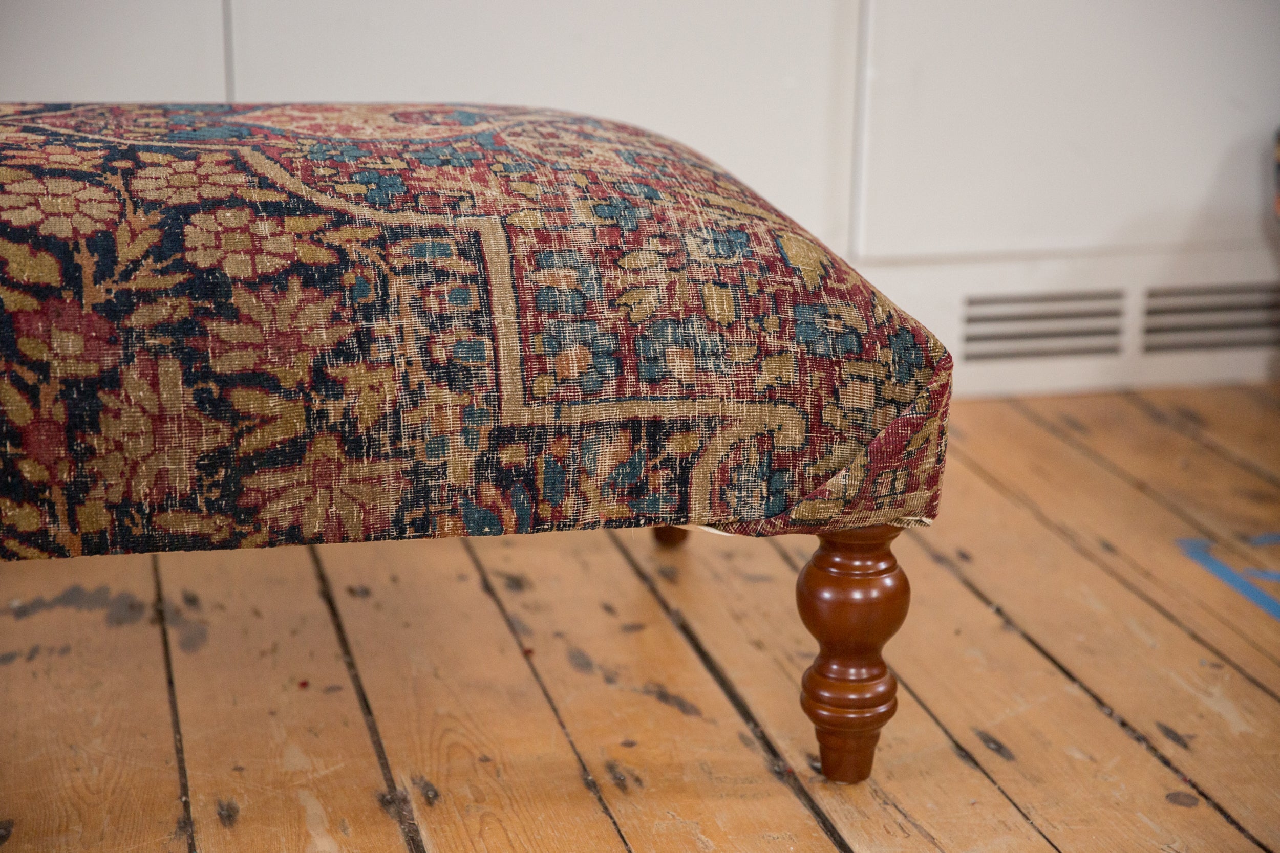 RESERVED Antique Persian Kerman Rug Ottoman Coffee Table