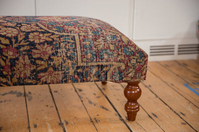 RESERVED Antique Persian Kerman Rug Ottoman Coffee Table