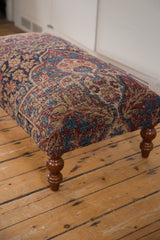 RESERVED Antique Persian Kerman Rug Ottoman Coffee Table