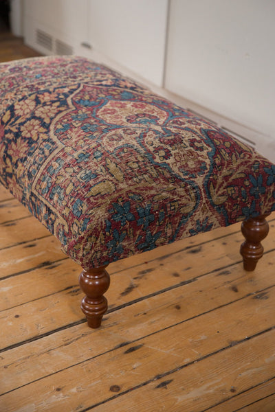 RESERVED Antique Persian Kerman Rug Ottoman Coffee Table