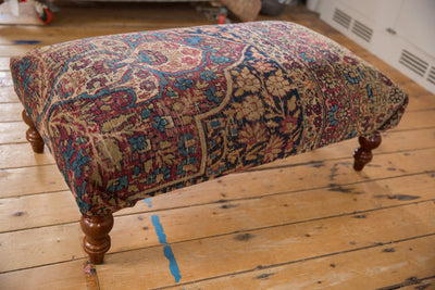 RESERVED Antique Persian Kerman Rug Ottoman Coffee Table