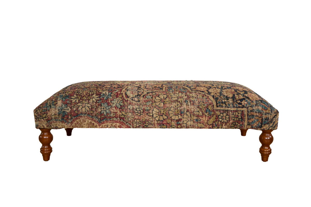 Antique Persian Kerman Rug Ottoman Coffee Table by Old New House® - main product image for Resin Society