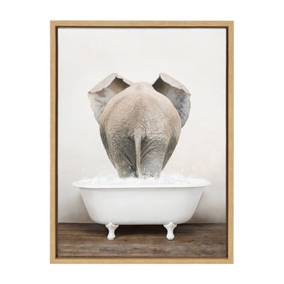 Sylvie Elephant Back in Rustic Bath Framed Canvas by kateandlaurel - product image 8 for Resin Society