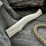 Ash wood axe handle with red oak wedges, 31 cm (12.2 inches), Sharky Forged Steel Tools