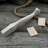 Ash wood axe handle with two red oak wedges, 33 cm length