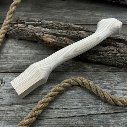 Ash wood axe handle with two red oak wedges, 33 cm length
