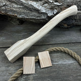 Ash wood axe handle with two red oak wedges, 41.5 cm long