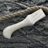 Ash wood handle for adze or axe, 23 cm long, with two red oak wedges