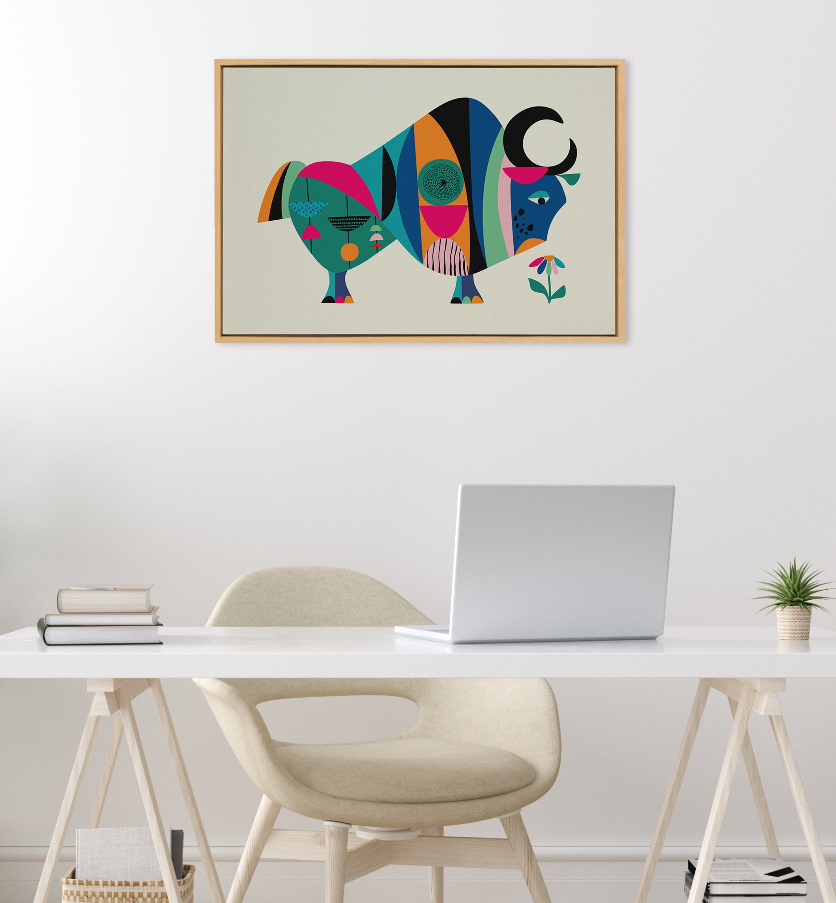 Sylvie MCM Ox Framed Canvas by Rachel Lee