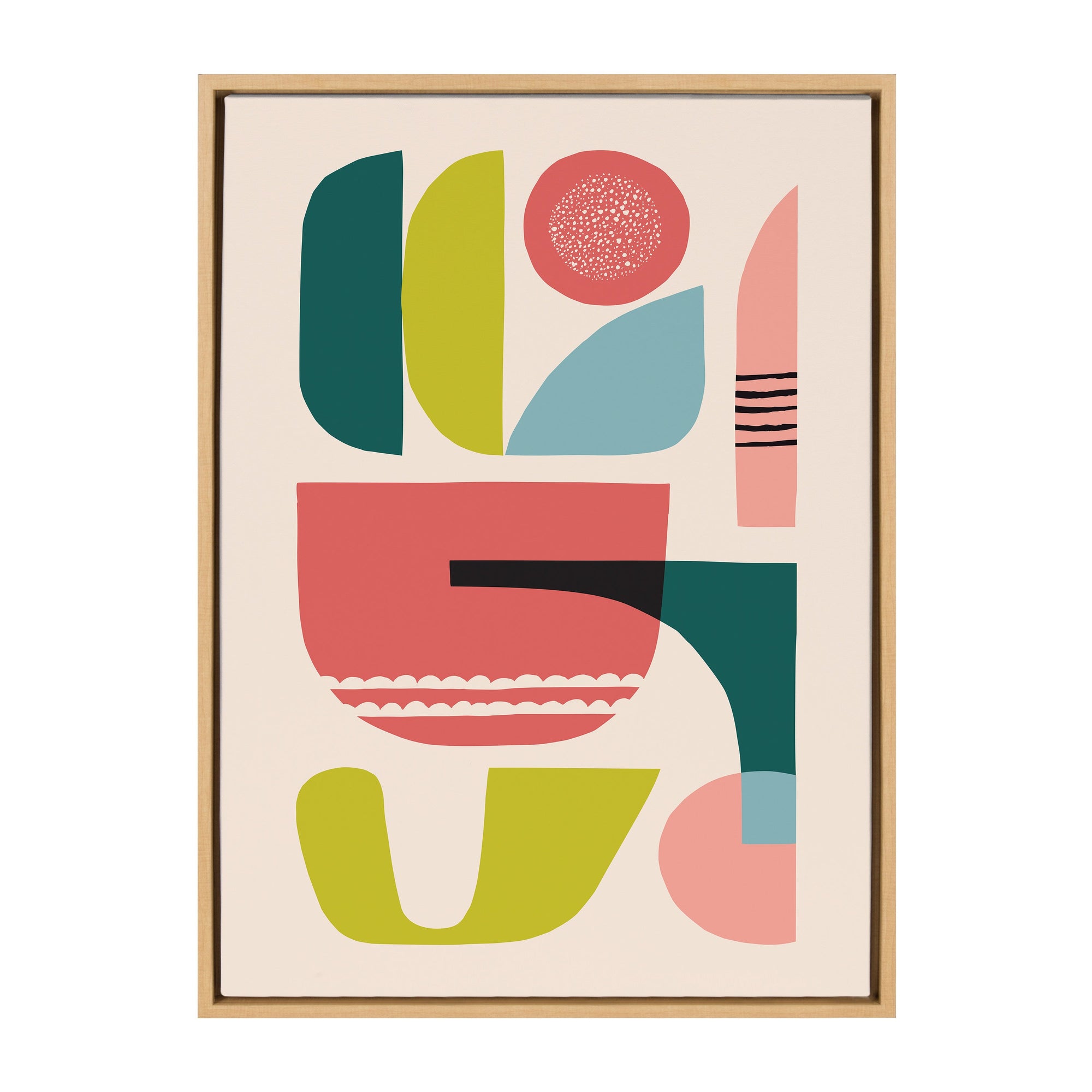 Sylvie Mid Century 5 Framed Canvas by kateandlaurel - main product image for Resin Society