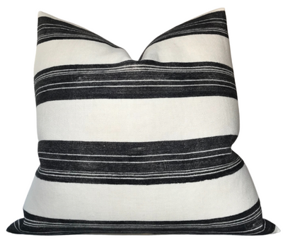 Askew Pillow Cover in Ivory Onyx, showing fabric texture and invisible zipper