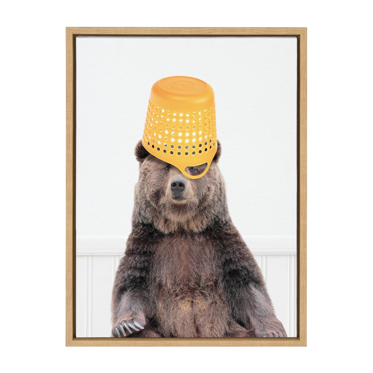 Sylvie Basket Case Bear Framed Canvas by kateandlaurel - product image 2 for Resin Society