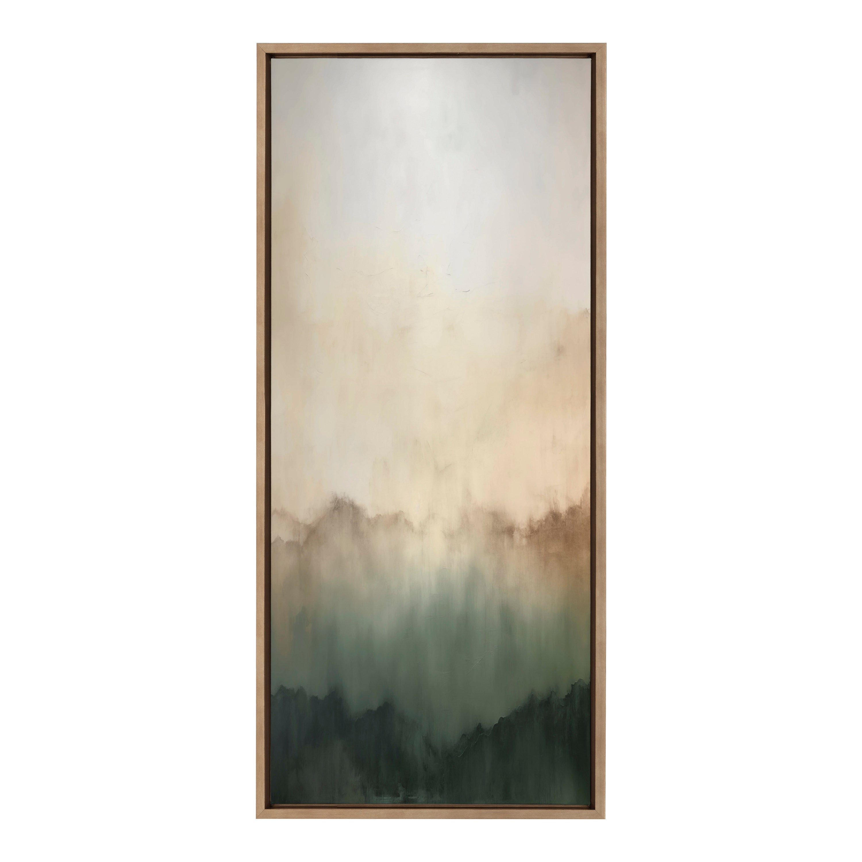 Sylvie Green Mountain Abstract I Framed Canvas by Amy Lighthall
