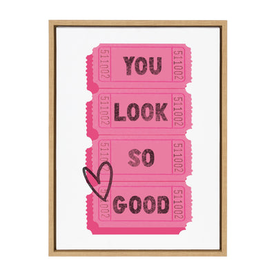 Sylvie You Look So Good Pink Tickets Framed Canvas by Alli Standefer